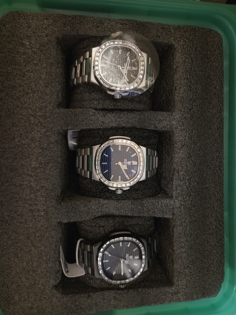 Men's Bundle, Stainless Steel Watch - Black,Blue, Black Dial